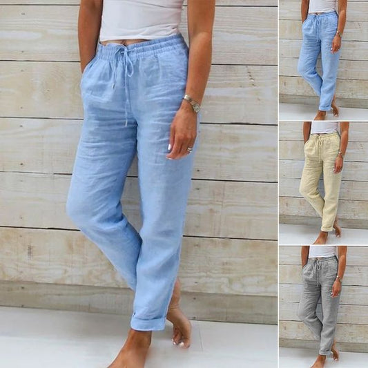 AIMÉE | SOLID-COLORED STRAIGHT-LEG CASUAL PANTS-BUY2 GET FREE SHIPPING