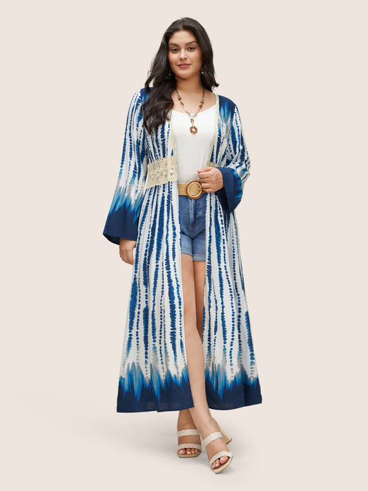 SOPHIE | COLORFUL KIMONO WITH GUIPURE LACE WAISTBAND